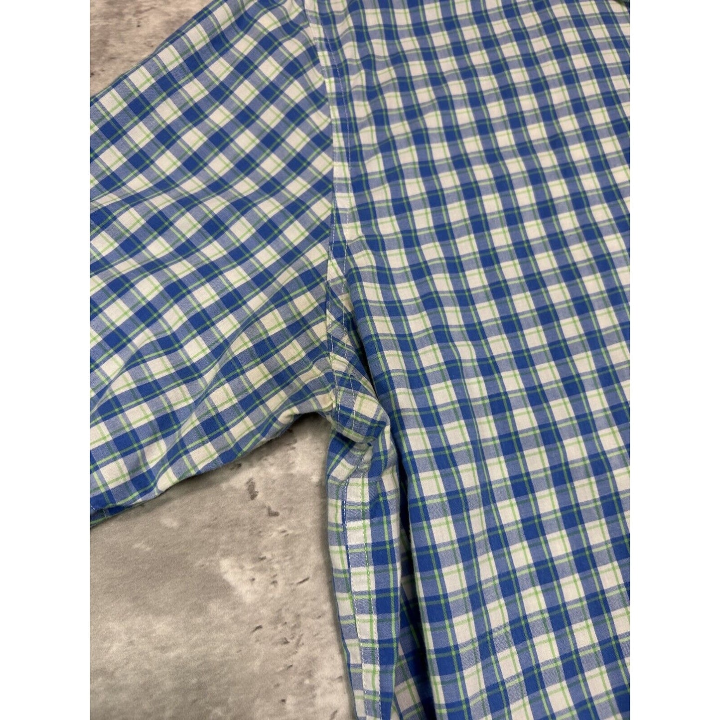 Vintage Chaps Plaid Short Sleeve Cropped Button Up Shirt Size XL