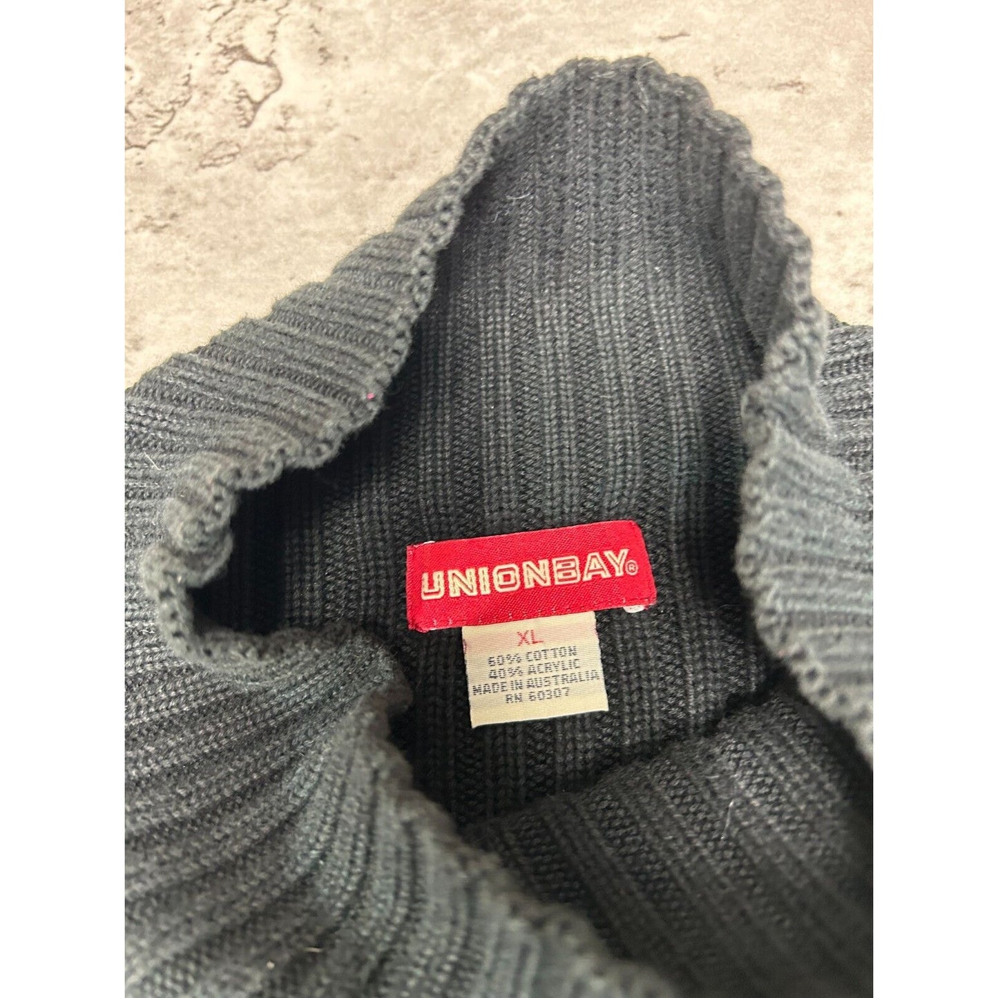 Unioin Bay Ribbed Pull Over Turtle Neck Knit Sweater Size XL Black