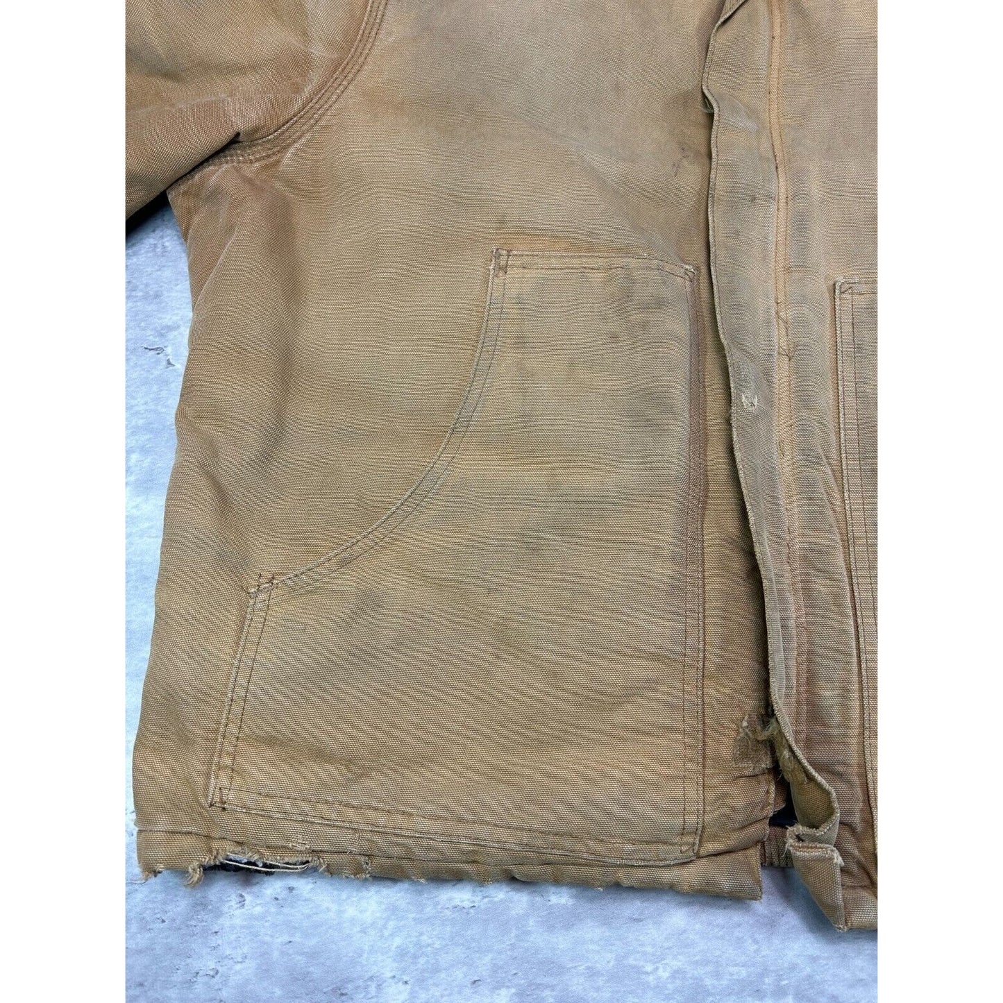 Vintage Carhartt Quilted Lined Canvas Workwear Cropped Arctic Jacket Size XL