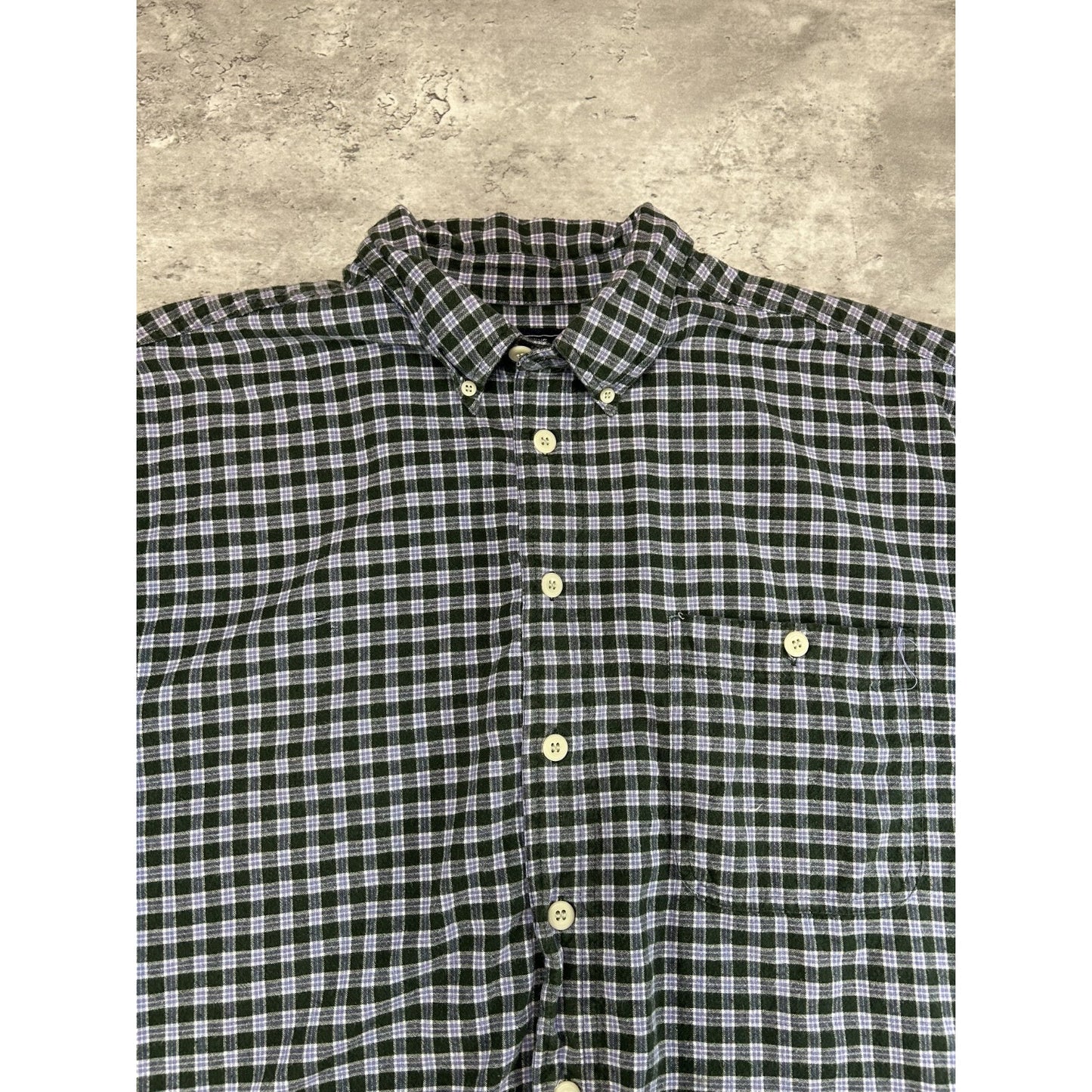 Vintage Genuine Sonoma Embroidered Logo Plaid Cropped Button Up Shirt Size Large