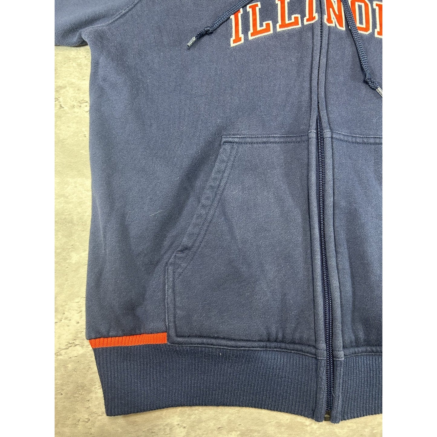 Vintage Illinois Illini NCAA Nike Full Zip Hooded Sweatshirt Sz YOUTH Medium