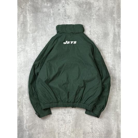 Vintage New York Jets NFL Embroidered Logo Full Zip Bomber Jacket Size Medium