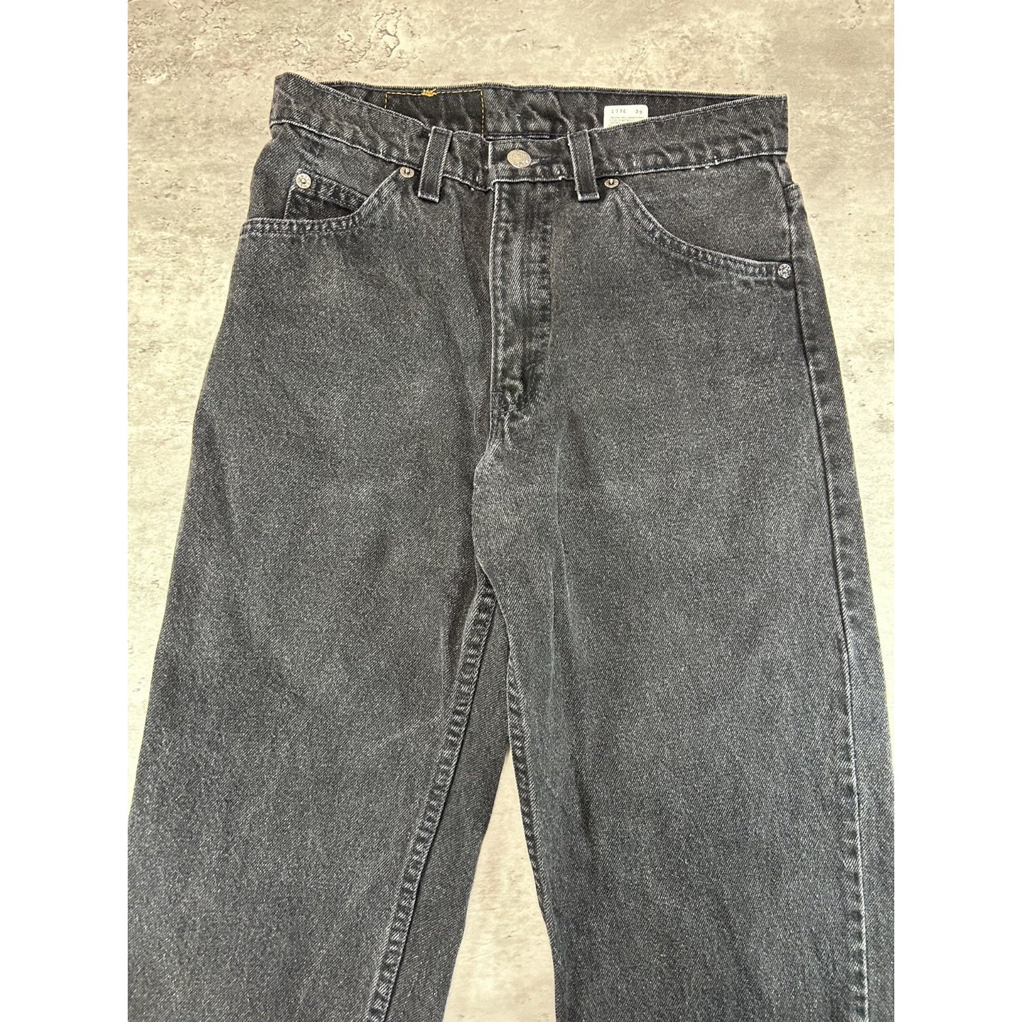 Vintage 90s Levis White Tab Relaxed Fit Straight Leg Black Denim Pants Size 29