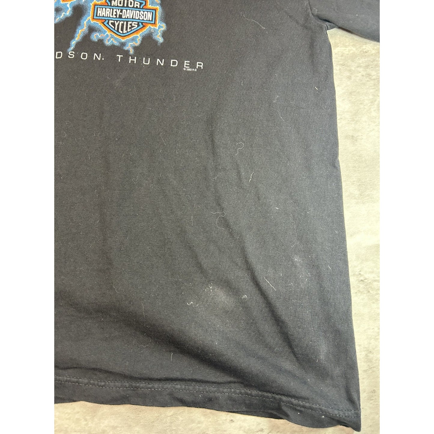 Vintage 2002 Harley Davidson Motorcycles Lightning Long Sleeve T-Shirt XL Black