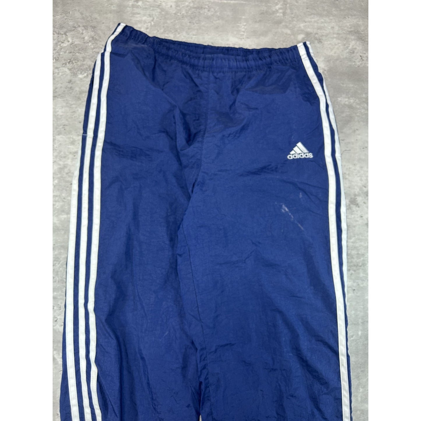 Vintage 90s Adidas Embroidered Logo Three Stripes Nylon Track Pants Size Small