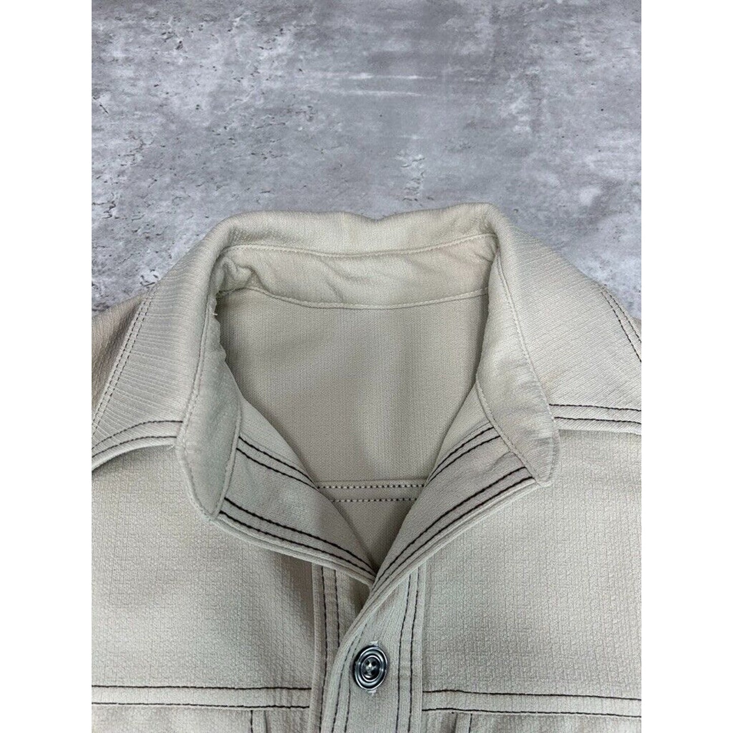 Vintage 1970s Cal Jac Button Up Jacket Contrast Stitch Jacket Size Medium