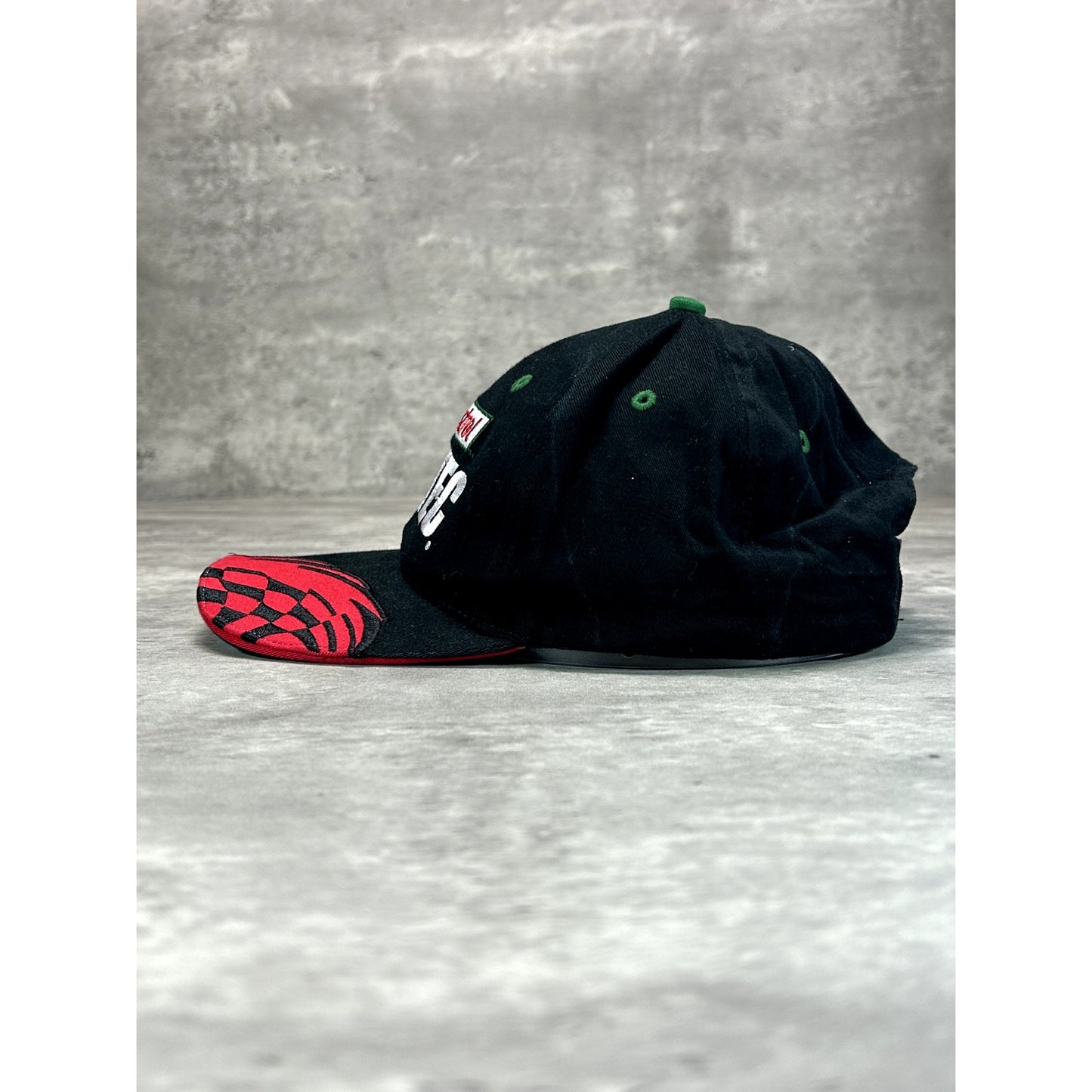 Vintage Castrol Syntec Racing Embroidered Spellout Strapback Hat OSFA Black