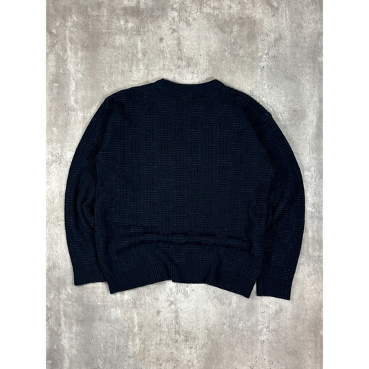 Vintage 90s Van Heusen Texture Pattern Pullover Knit Sweater Size Medium