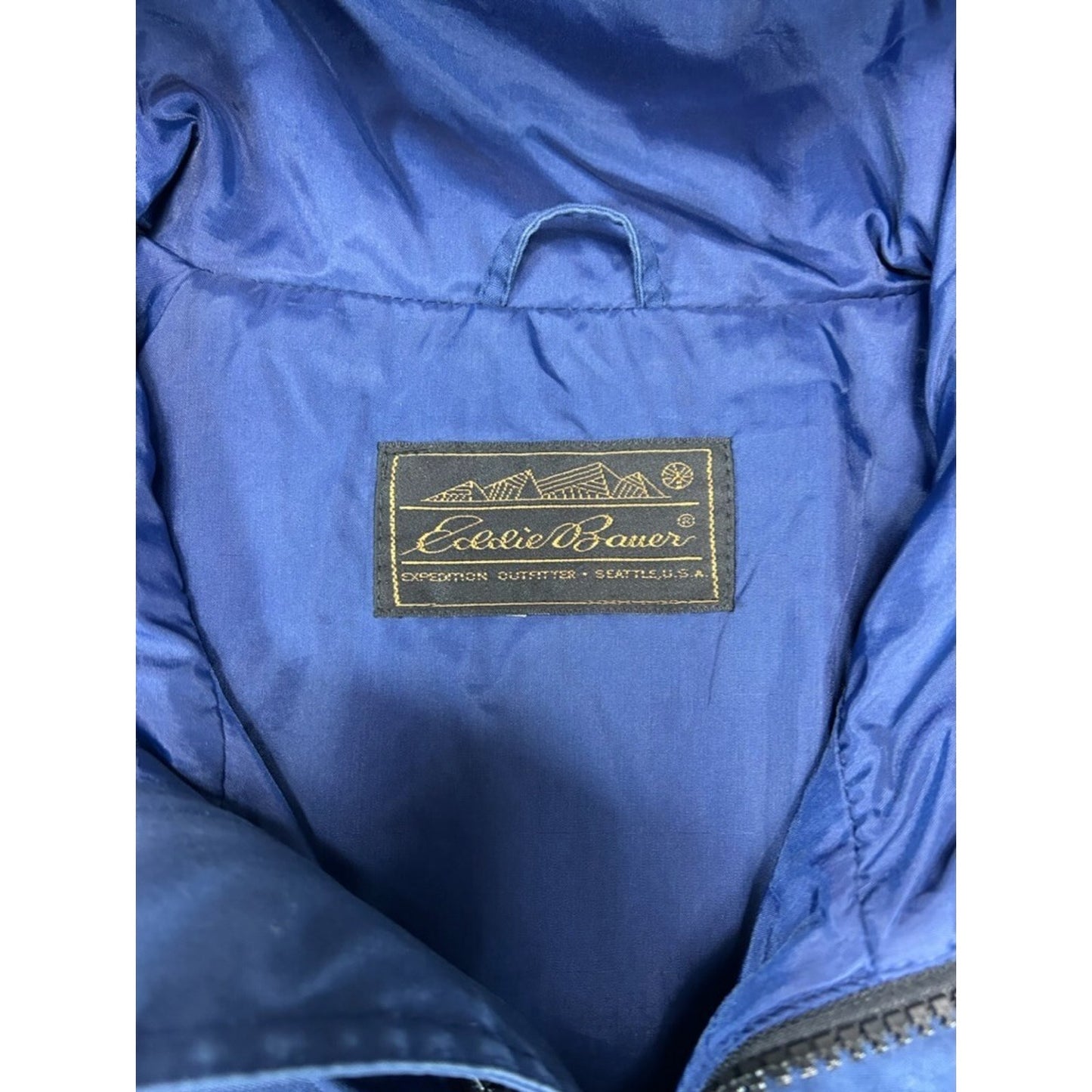 Vintage Eddie Bauer Full Zip Multi-Pocket Long Jacket Size Large