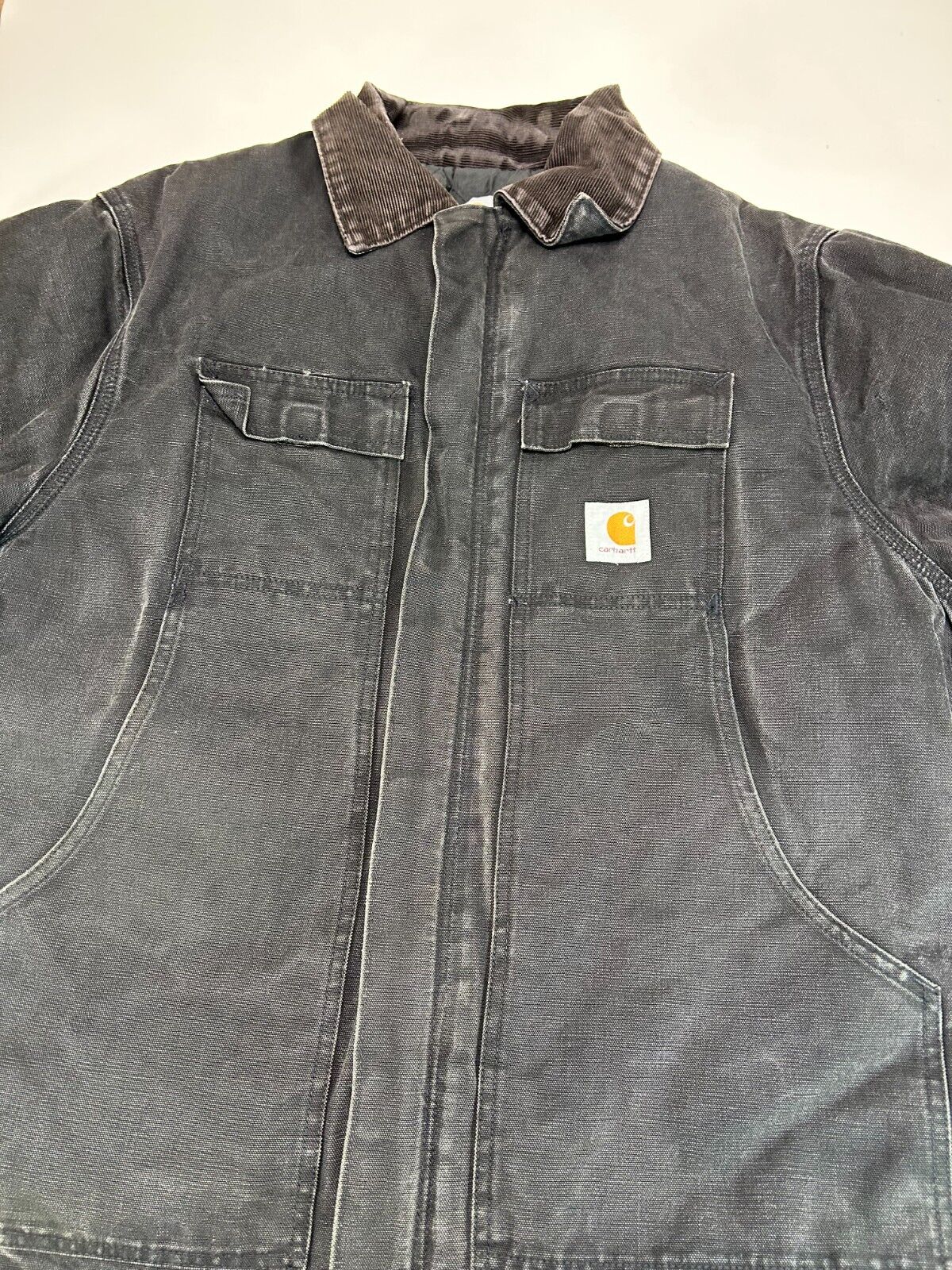 Vintage 90s Carhartt Quilted Lined Canvas Work Wear Arctic Jacket Size XL Black