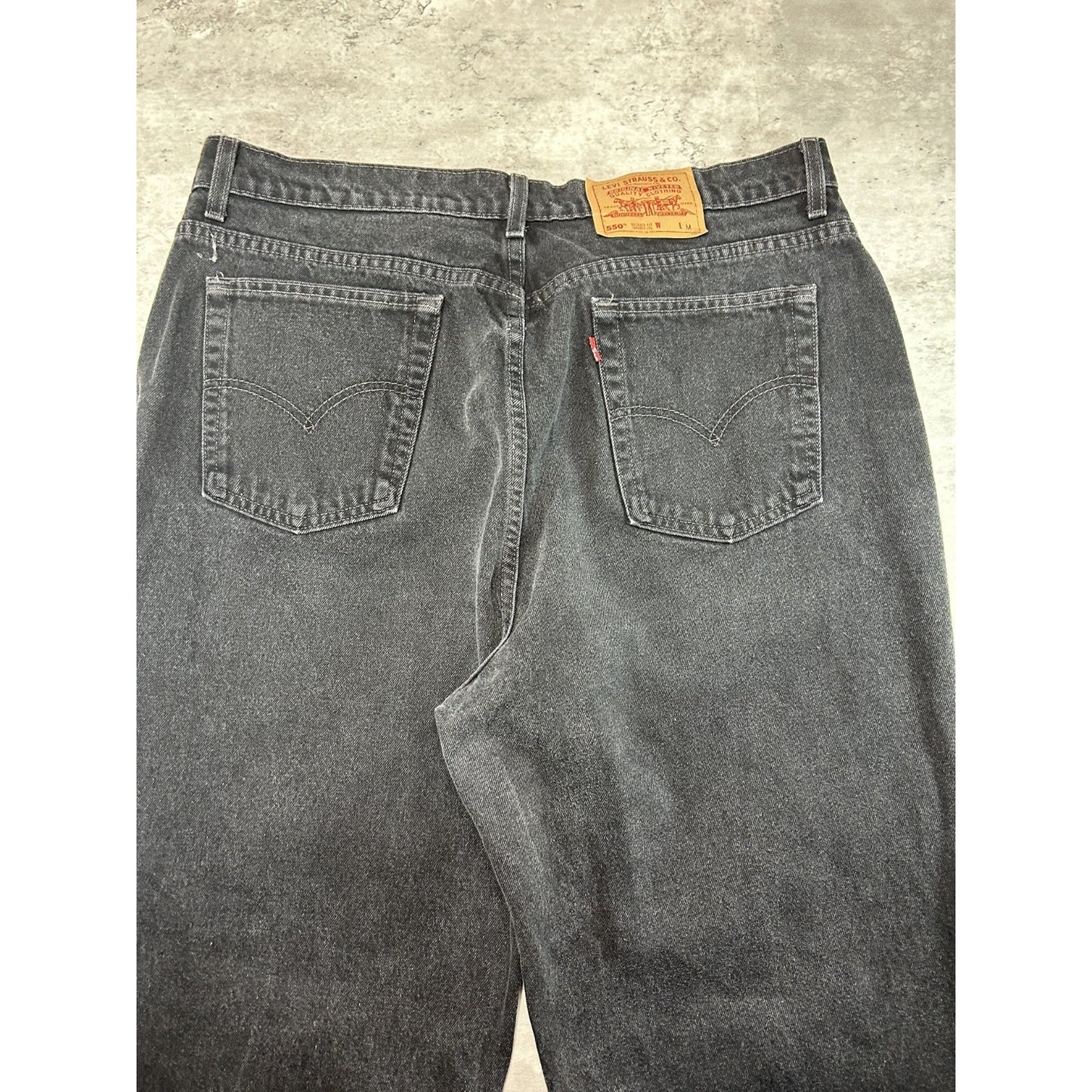 Vintage 90s Levis Red Tab 550 Tapered Leg Black Denim Pants Size 39