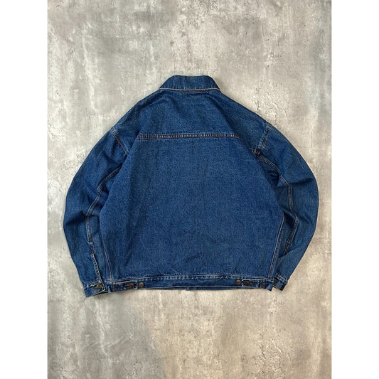 Vintage 90s Pulp Fiction Embroidered Movie Promo Denim Jacket Size XL Blue