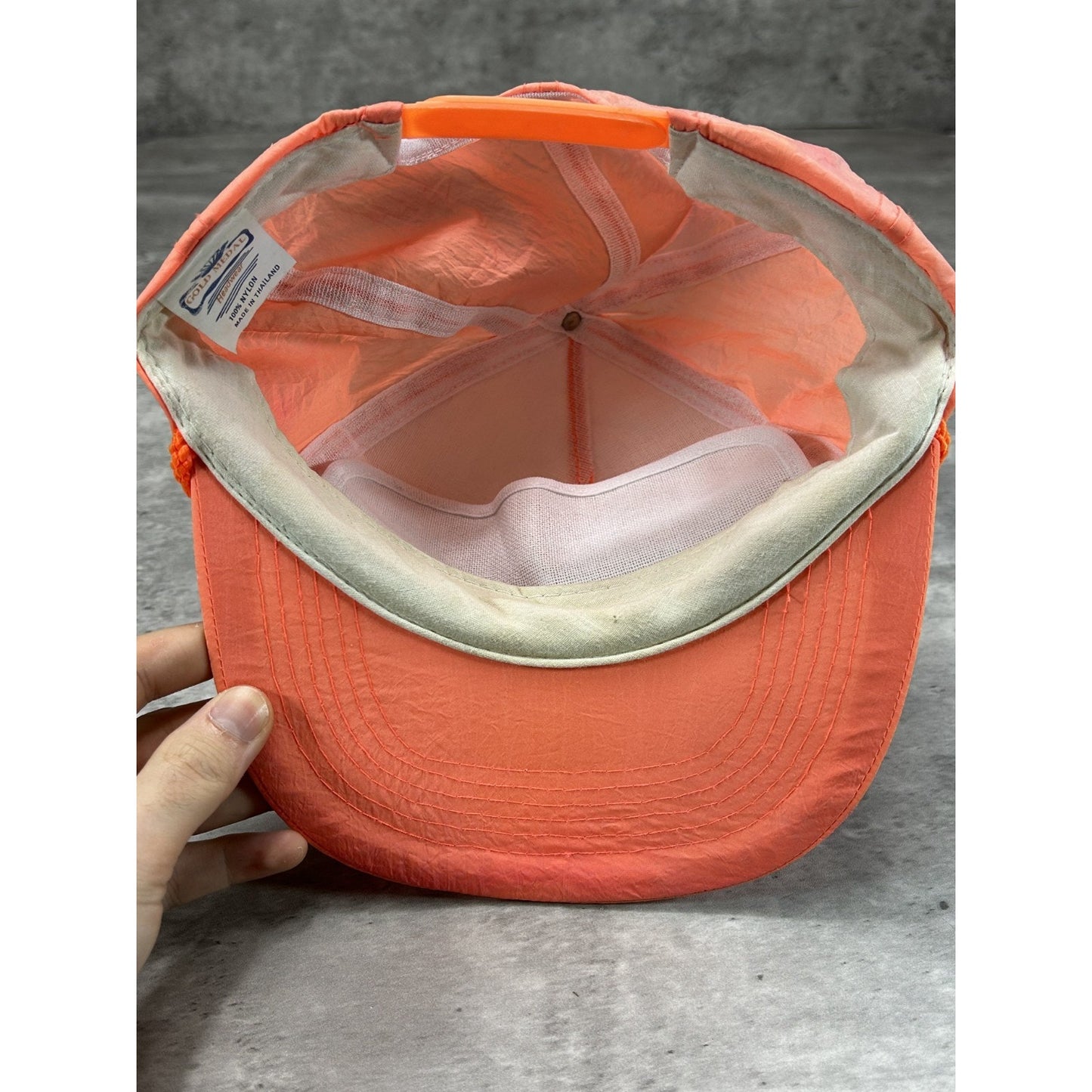 Vintage Reliance Electrical Graphic Spellout Snapback Hat OSFA Neon Orange