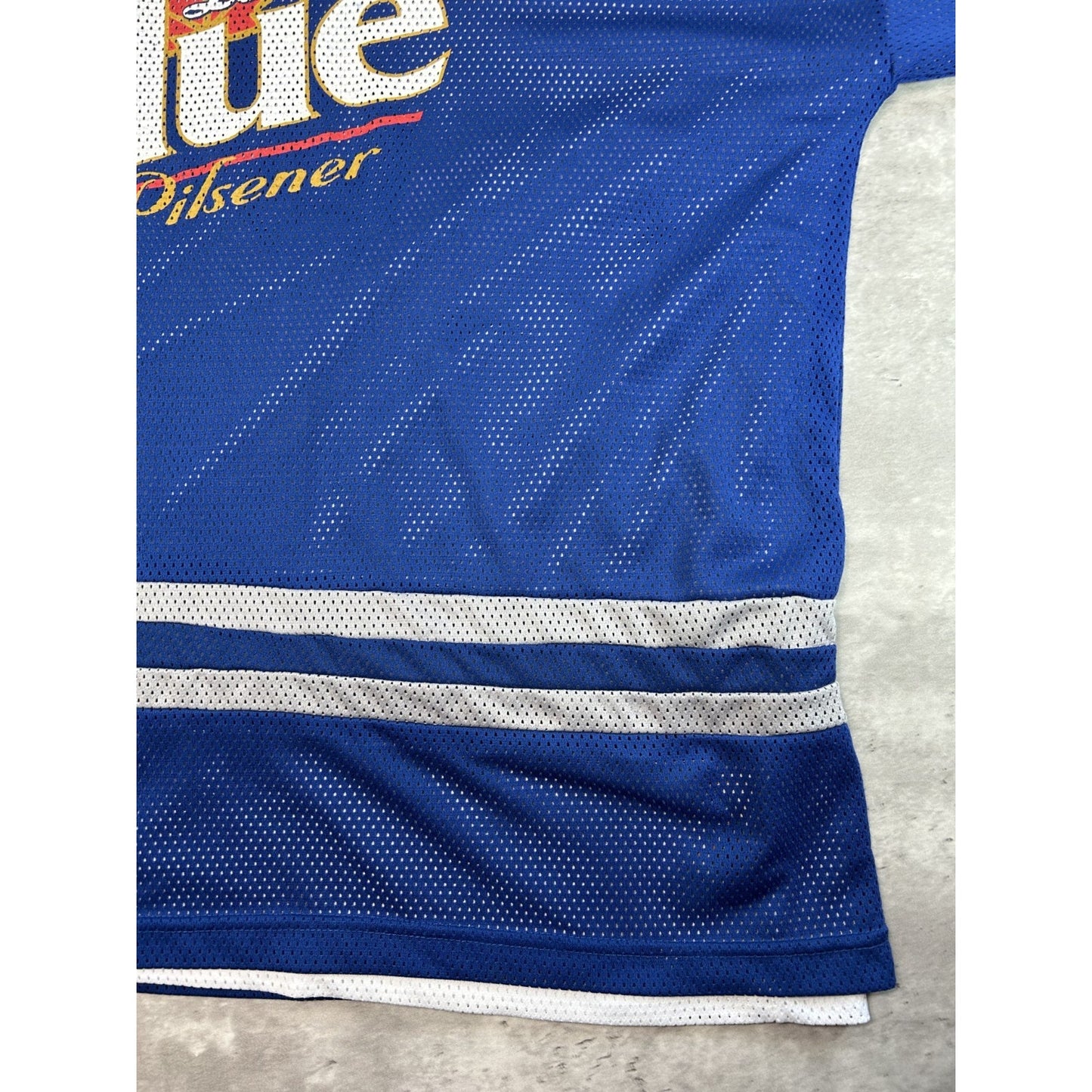Vintage 90s Labatt Blue Pilsner Beer Promo Reversible Hockey Jersey Size Large