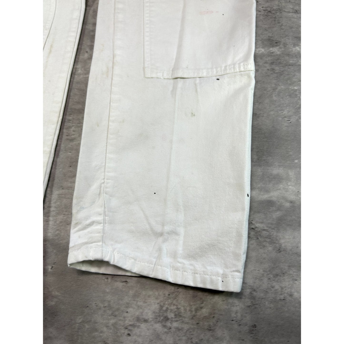 Vintage Dickies Canvas Work Wear Painters Double Knee Pants Size 36W White