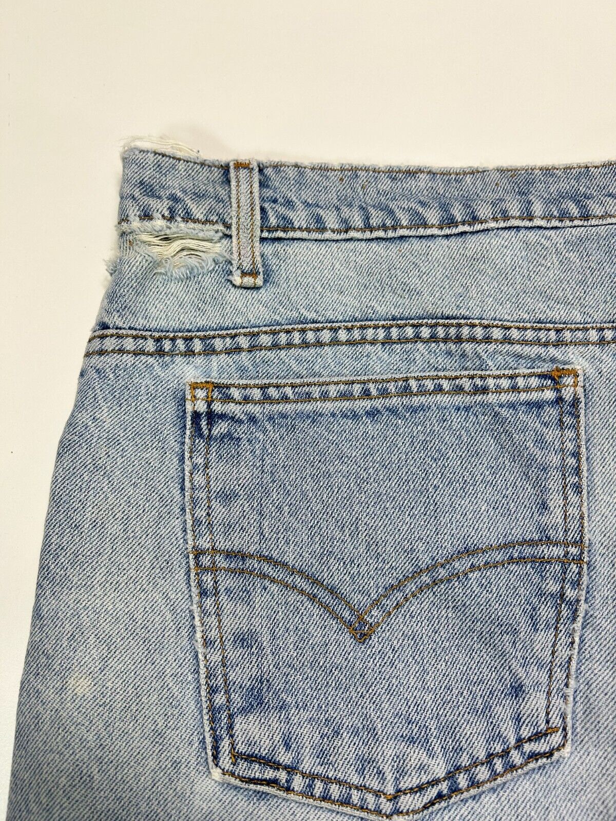Vintage 90s Levis 505 Orange Tab Light Wash Denim Pants Size 41W Blue