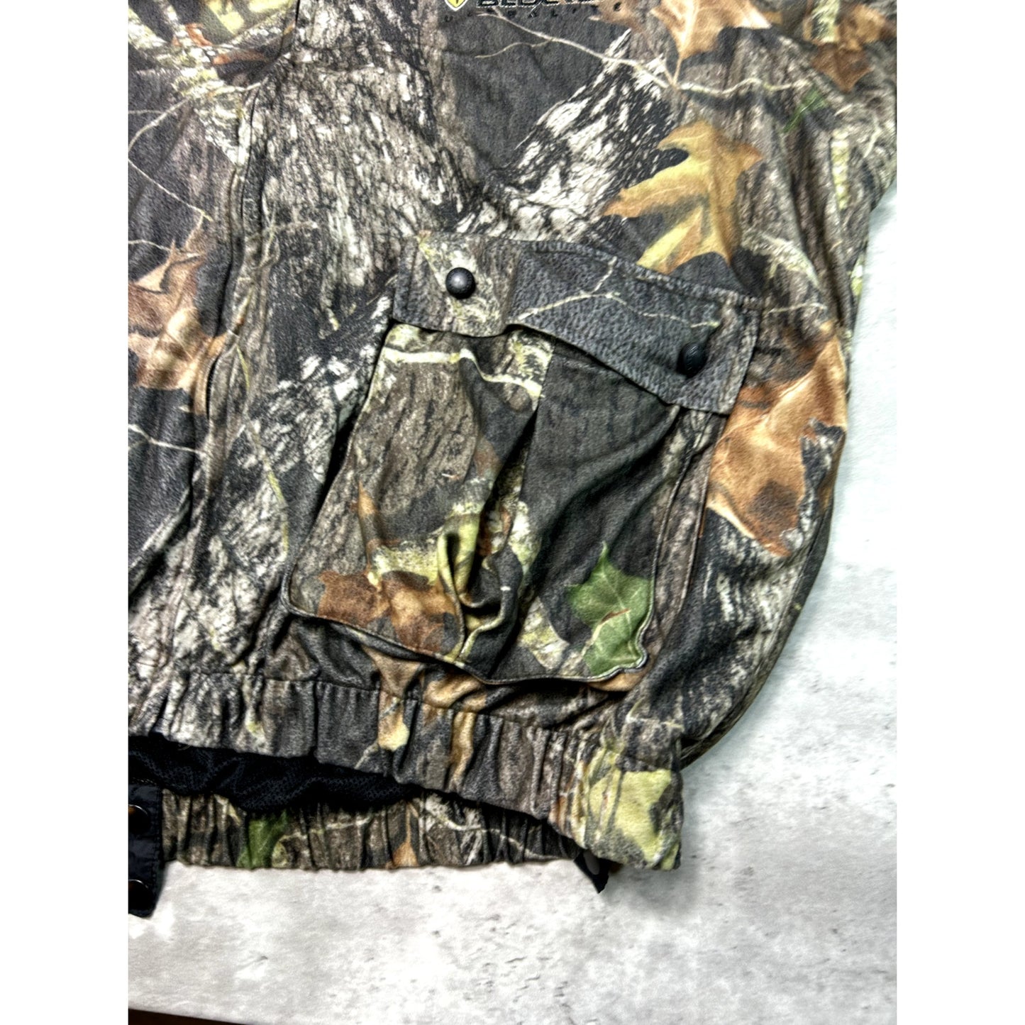 Vintage Scent Blocker Mossy Oak Breakup Camo Hooded Full Zip Jacket Size XL