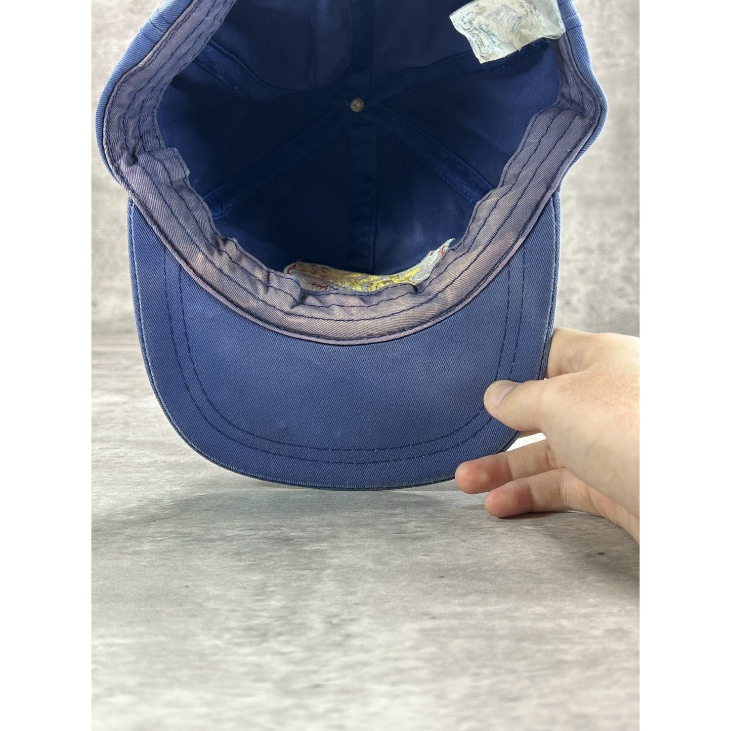 Vintage 90s Hot Wheels Racing Embroidered Spellout Logo Strapback Hat OSFA Blue