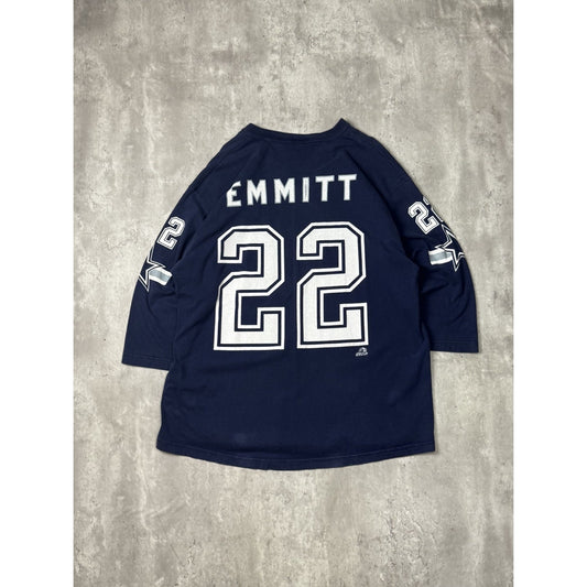 Vintage 90s Emmitt Smith #22 Dallas Cowboys NFL 3/4 Sleeve Jersey Size XL