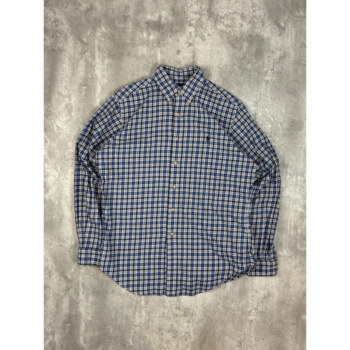 Vintage Polo Ralph Lauren Embroidered Pony Long Sleeve Button Up Shirt Size Medium