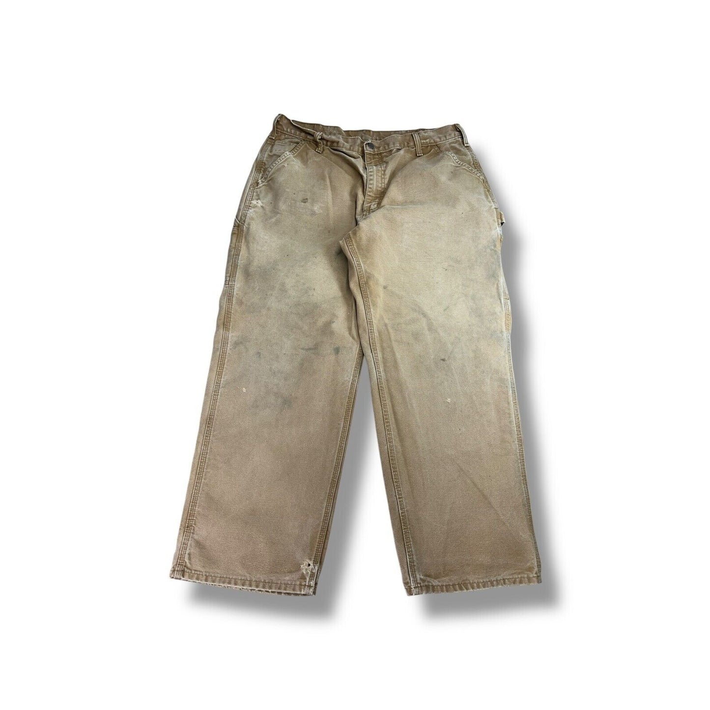 Vintage Carhartt Dungaree Fit Canvas Workwear Carpenter Pants Size 34 B11 BRN