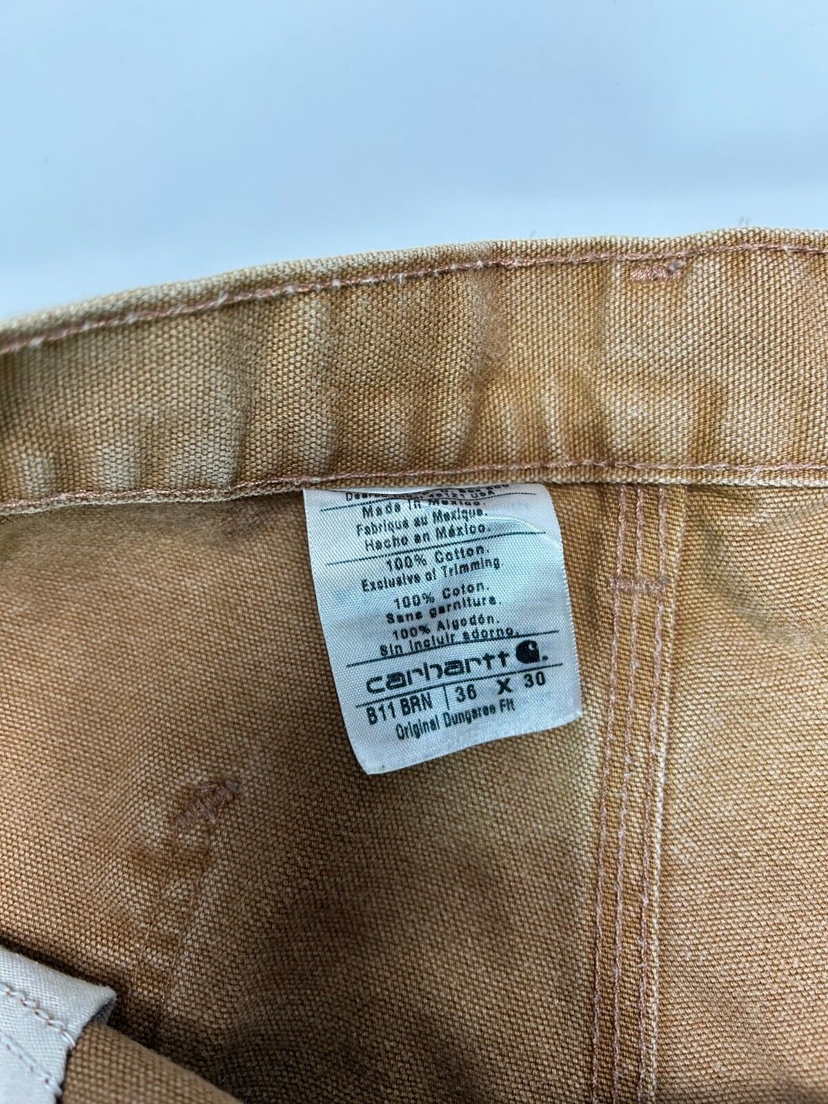 Vintage Carhartt Canvas Work Wear Carpenter Pants Size 34W Beige