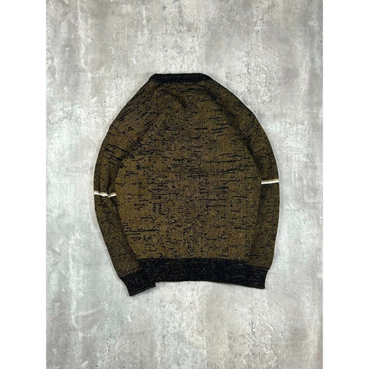 Vintage 70s/80s Oswal Abstract Striped Print Ribbed Pullover Sweater Size XXL