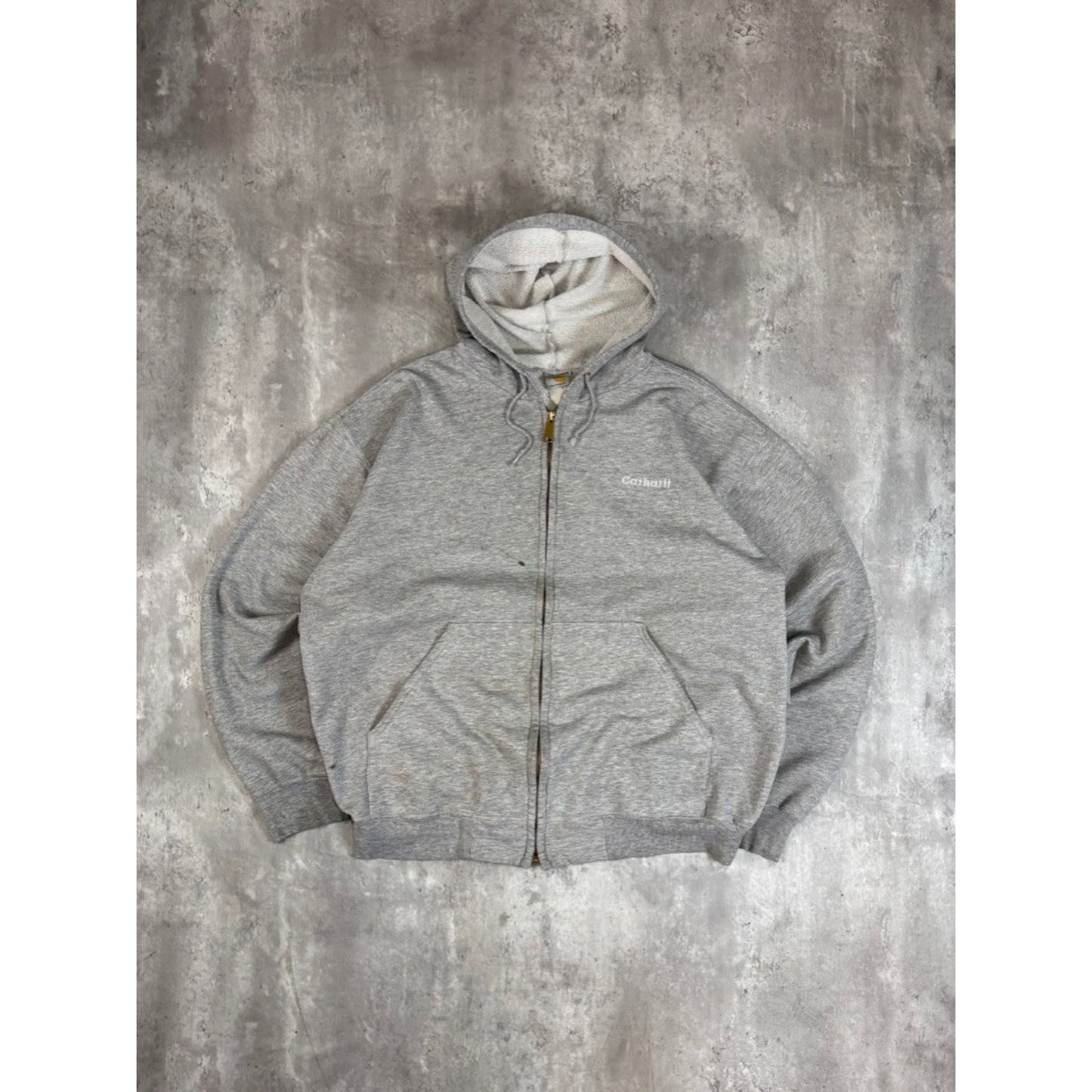 Vintage Carhartt Embroidered Spellout Full Zip Hooded Sweatshirt Size Large