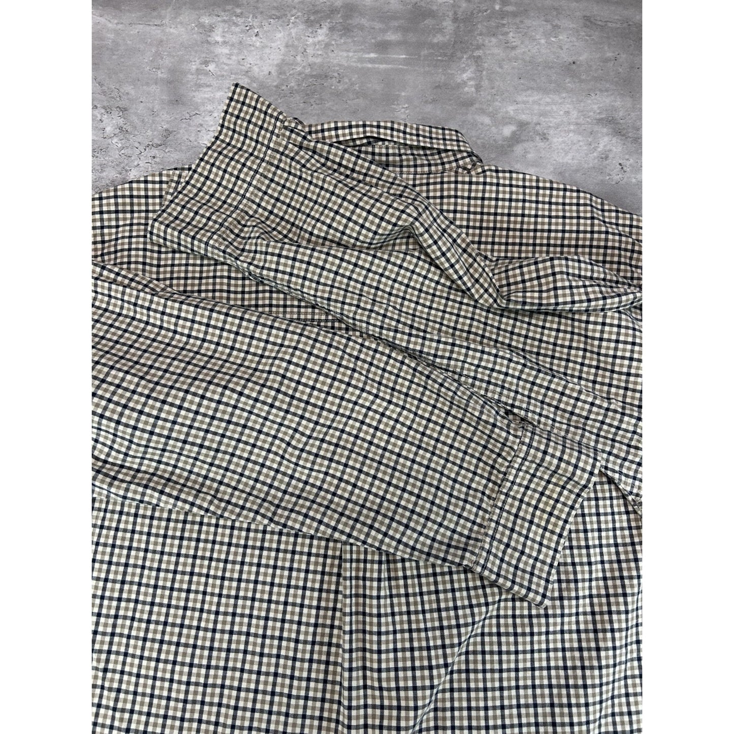 Vintage Chaps Ralph Lauren Plaid Print Reworked Cropped Button Up Shirt Sz XL