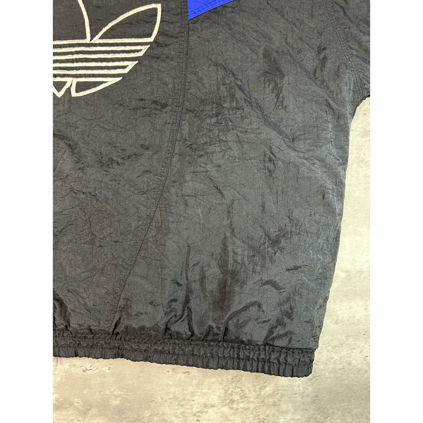 Vintage 90s Adidas Embroidered Spellout Insulated Nylon Hooded Jacket Size Large