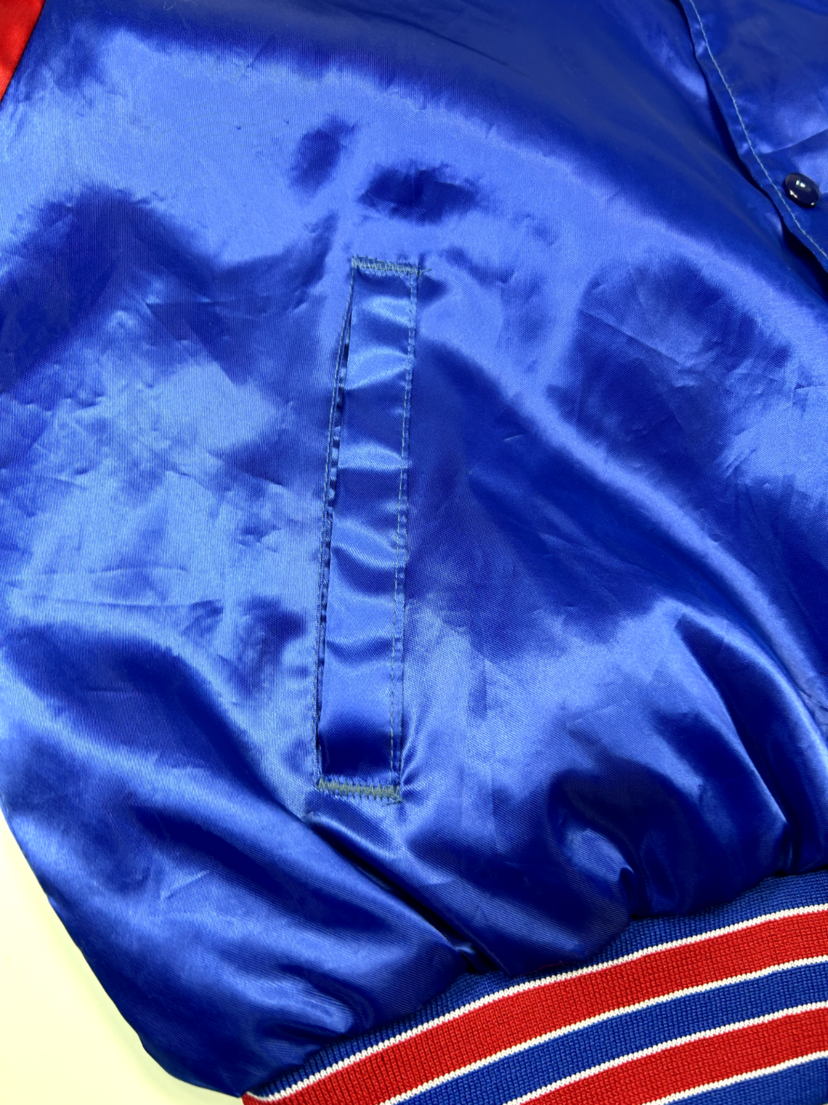 Vintage 80s New York Giants NFL Satin Varsity Bomber Football Jacket Size XL