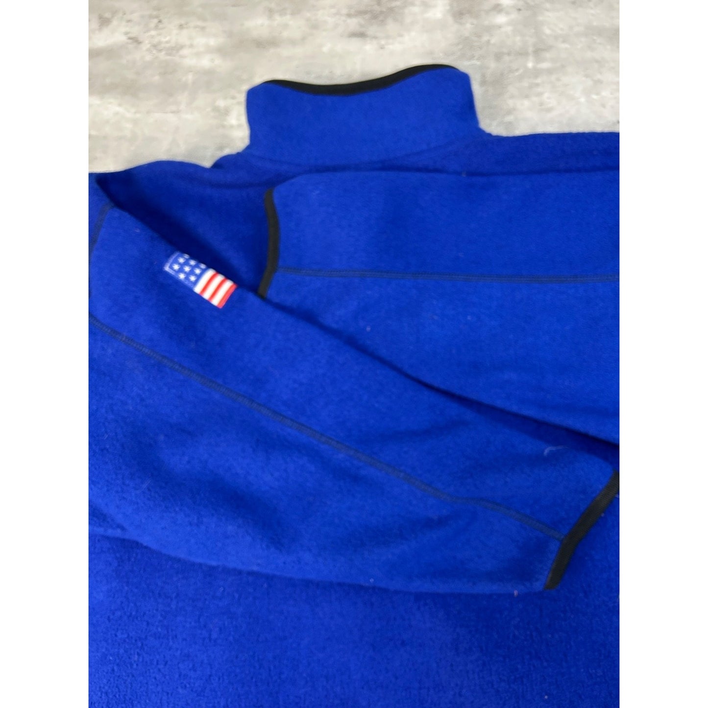 Vintage USA Embroidered Arc Spellout 1/4 Zip Fleece Sweatshirt Size 2XL