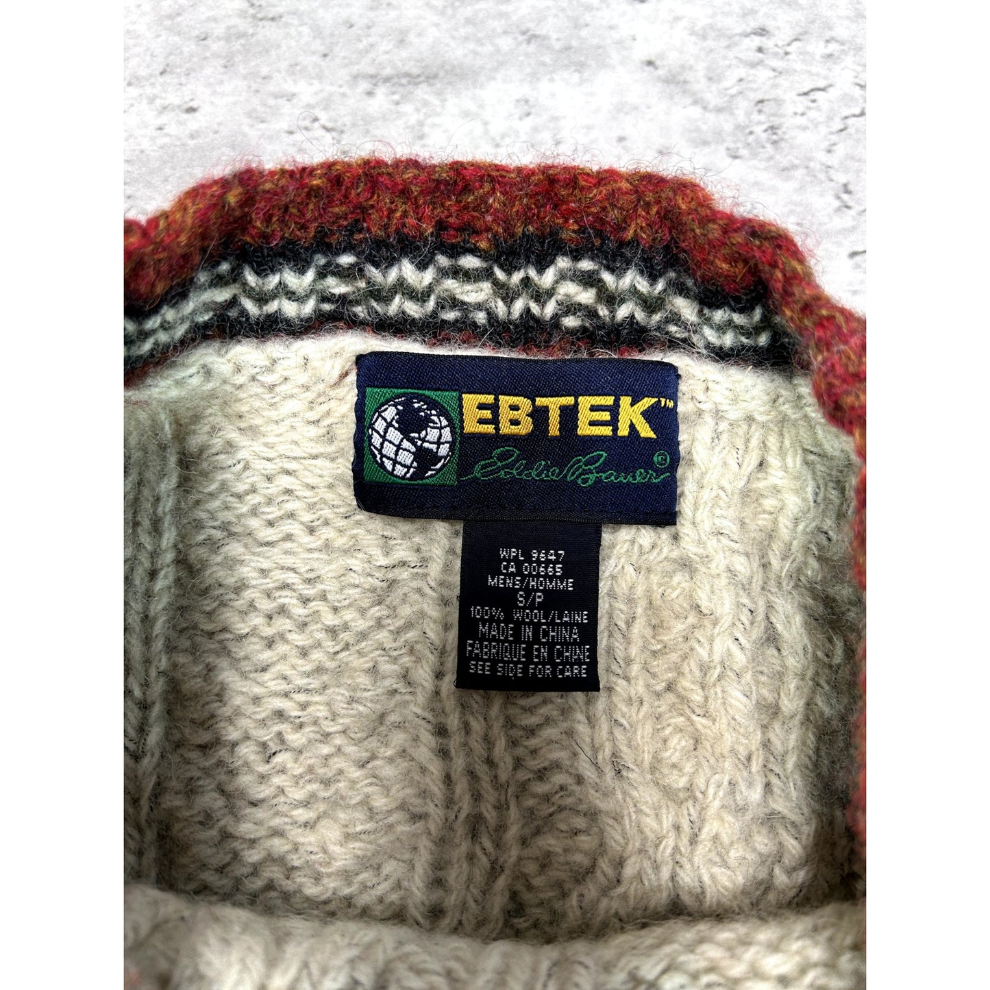Vintage 90s Eddie Bauer Ebtek Deer Graphic Cable Knit Sweater Size Small