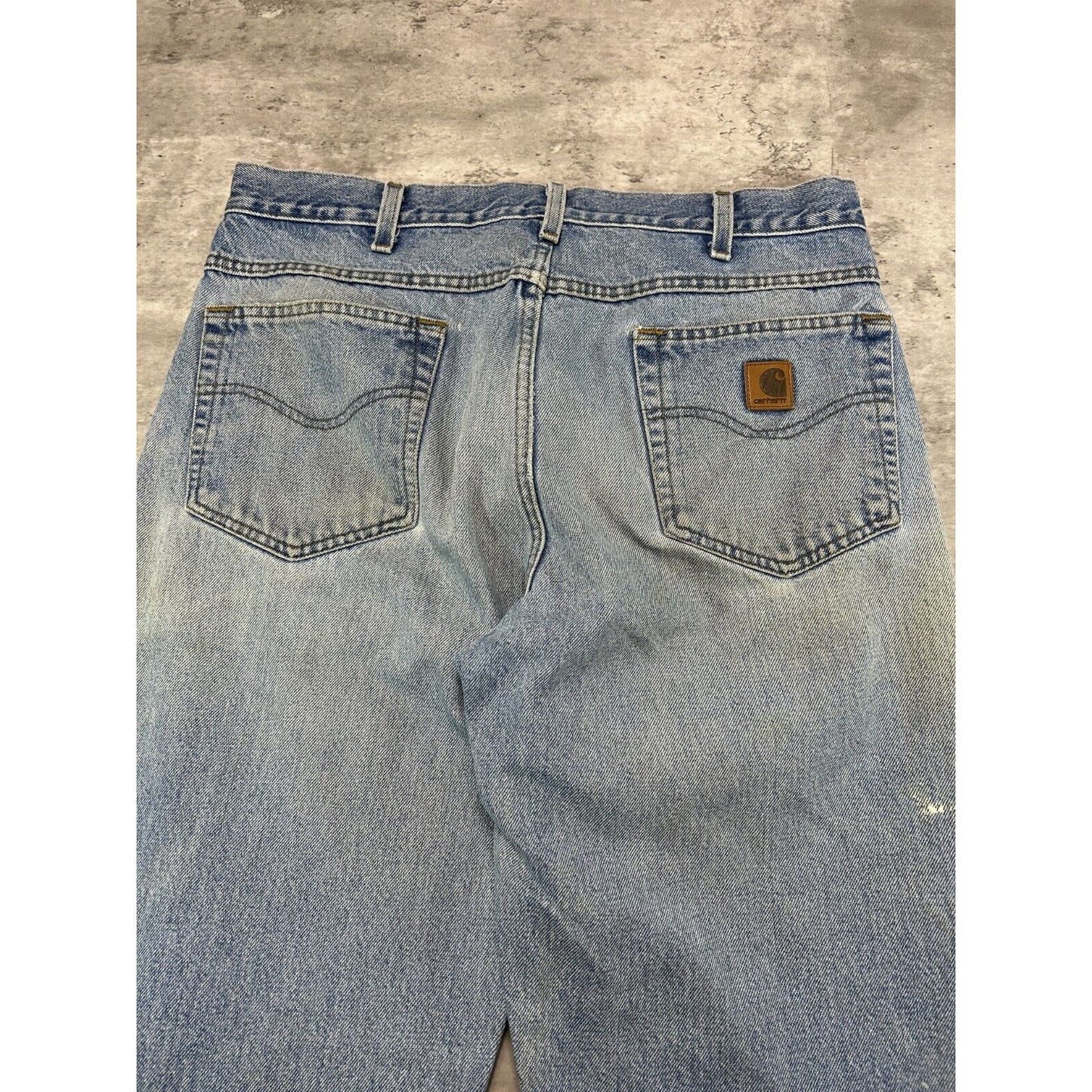 Vintage Carhartt Traditional Fit Light Wash Denim Pants Size 35 Blue