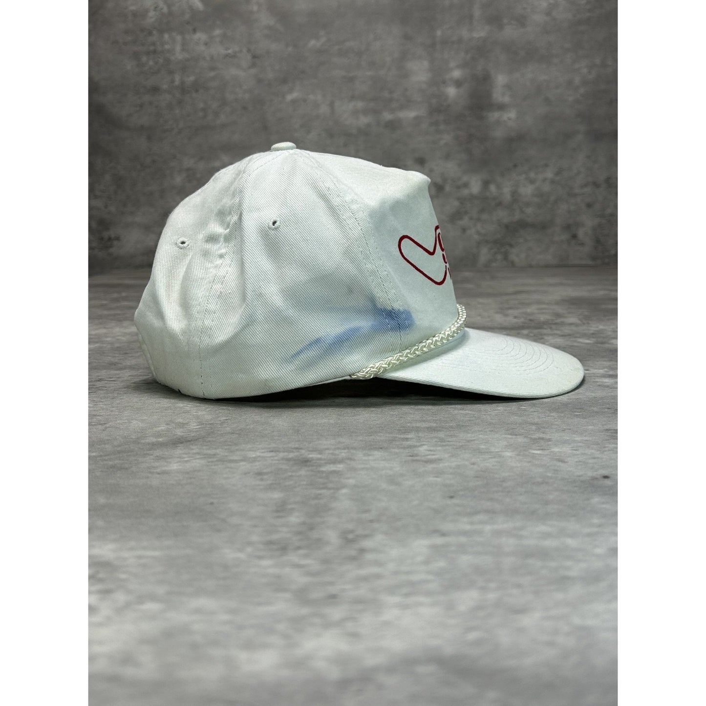 Vintage 90s 96.5 WVNV Radio Station Promo Graphic Snapback Hat OSFA White