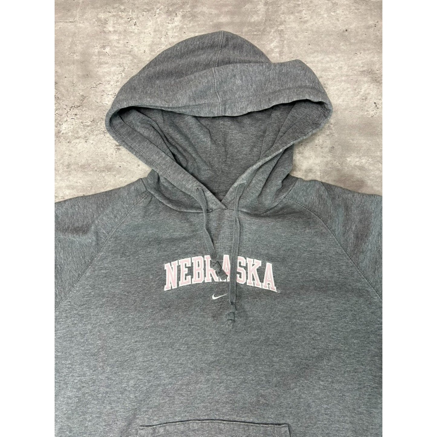 Vintage Nike Nebraska Embroidered Middle Swoosh Hooded Sweatshirt Size XL YOUTH