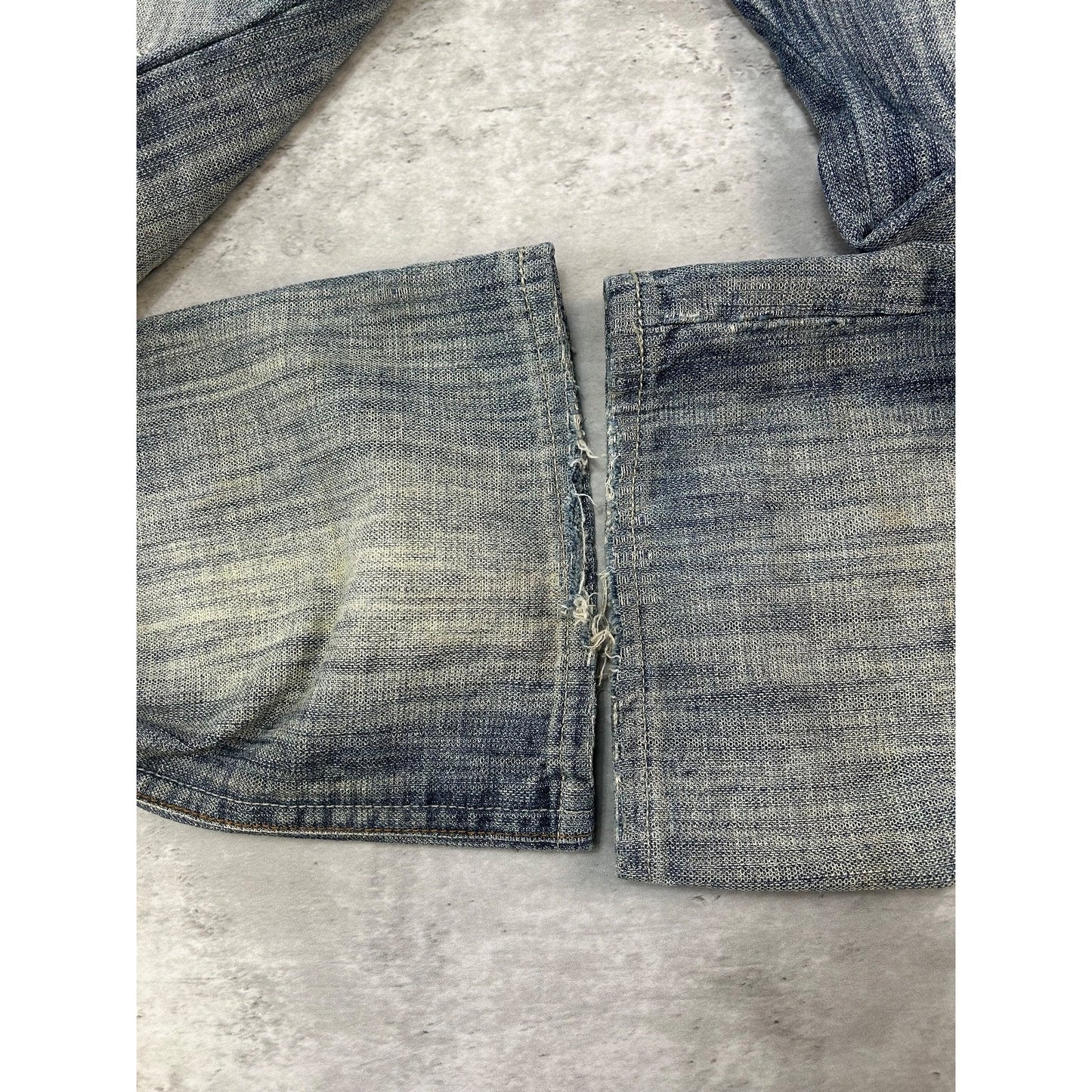 Vintage Y2K Parasuco Distressed Gray Denim Straight Fit Denim Pants Size 33