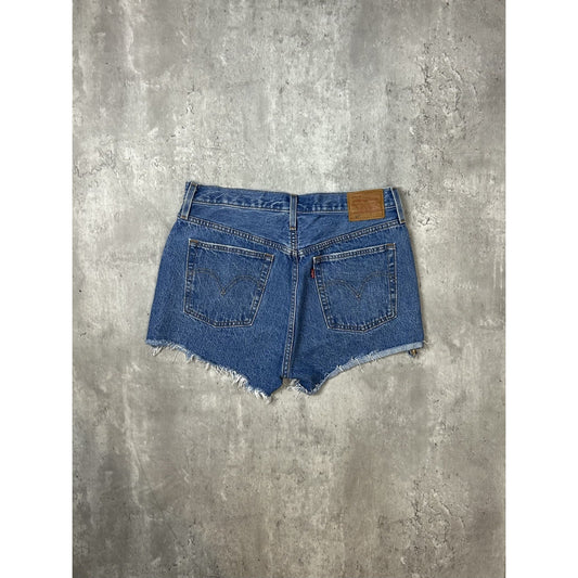 Levis 501 Red Tab Dark Wash Denim Short Shorts Size 32 Blue