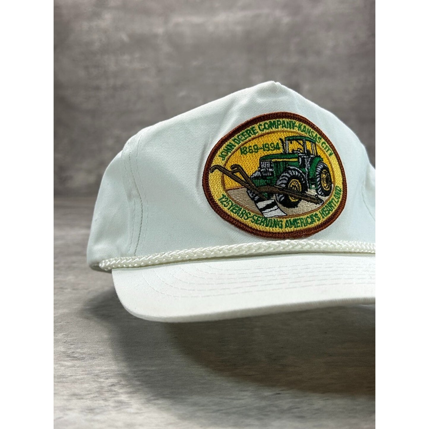 Vintage 1994 John Deere Embroidered Tractor Patch Snapback Hat OSFA