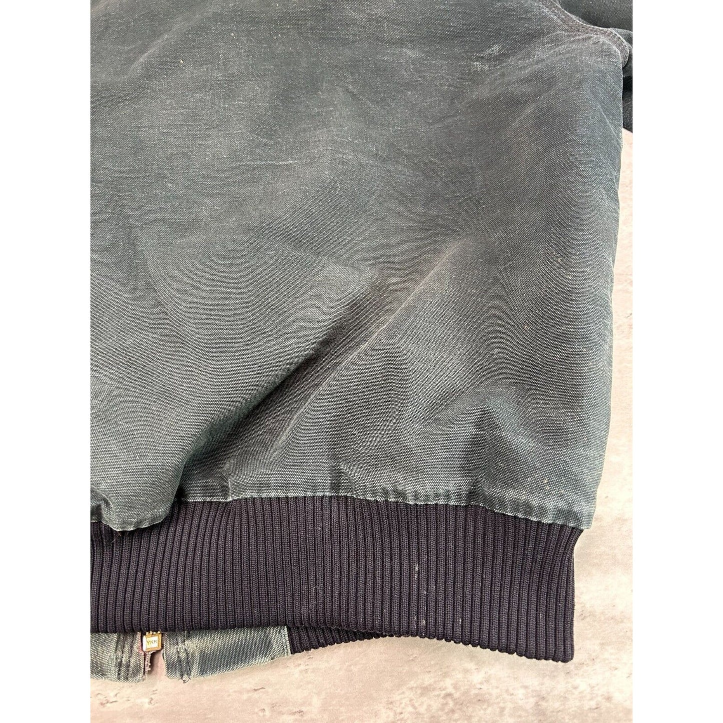 Vintage Carhartt Quilted Lined Canvas Workwear Hooded Bomber Jacket Size Large