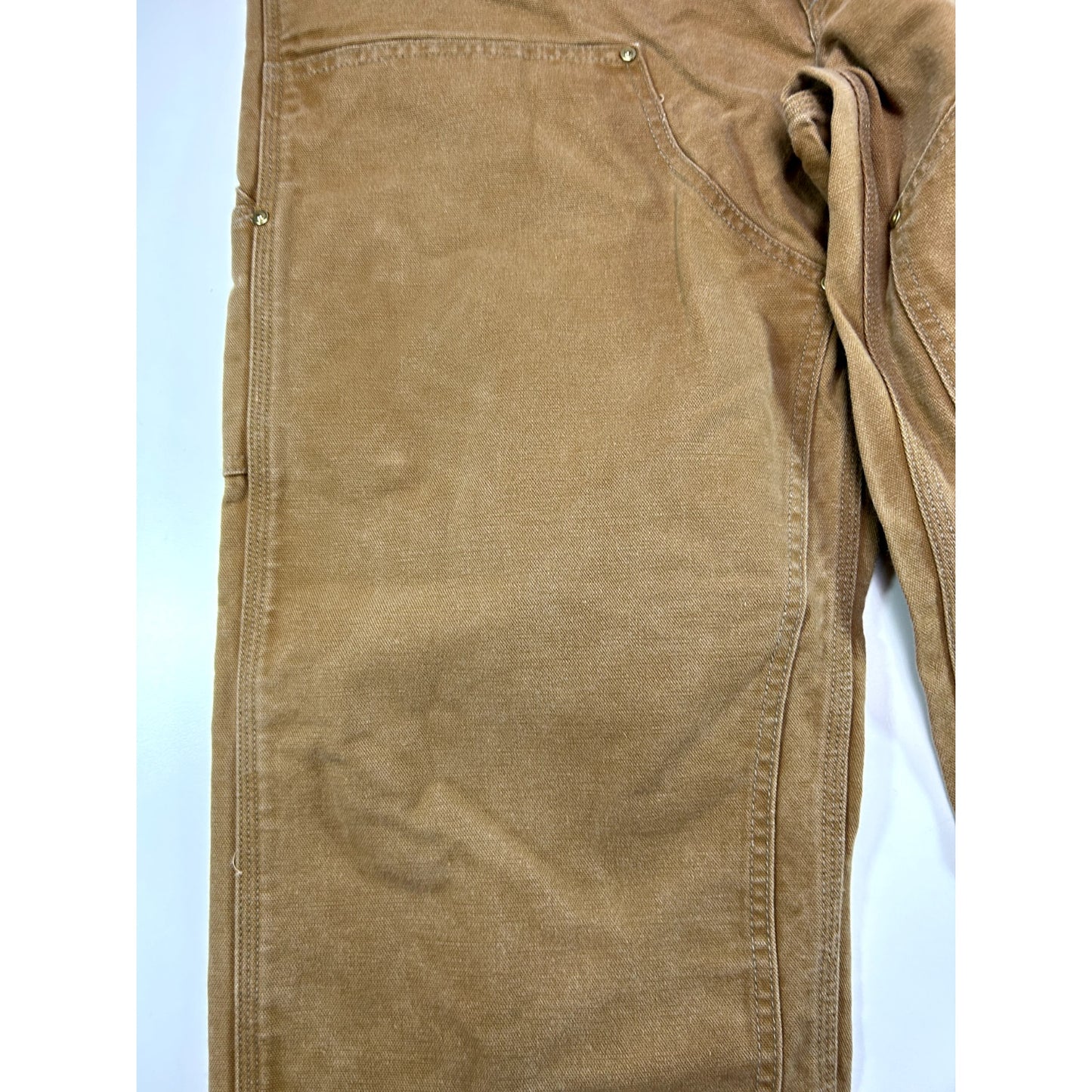 Vintage Carhartt Canvas Workwear Double Knee Carpenter Pants Size 37 Beige
