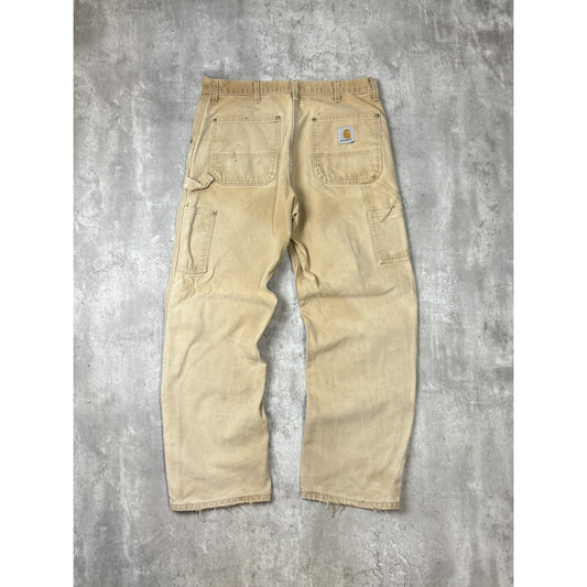 Vintage Carhartt Canvas Workwear Double Knee Carpenter Pants Size 34