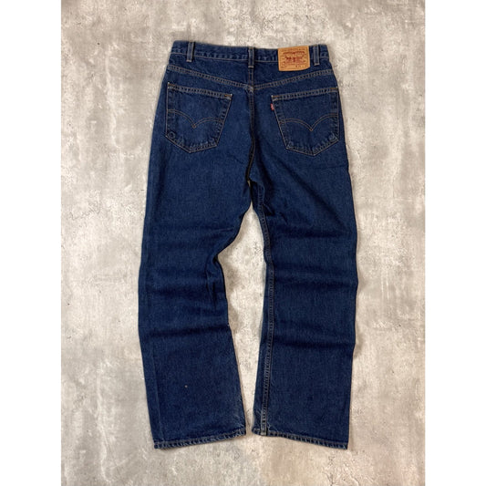 Vintage 90s Levis 517 Boot Cut Dark Wash Denim Pants Size 33 Blue