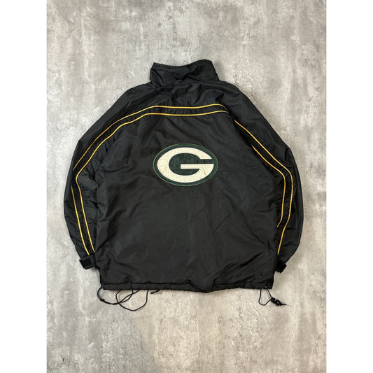 Vintage 90s Green Bay Packers NFL Insulated Full Zip Nylon Jacket Size Medium