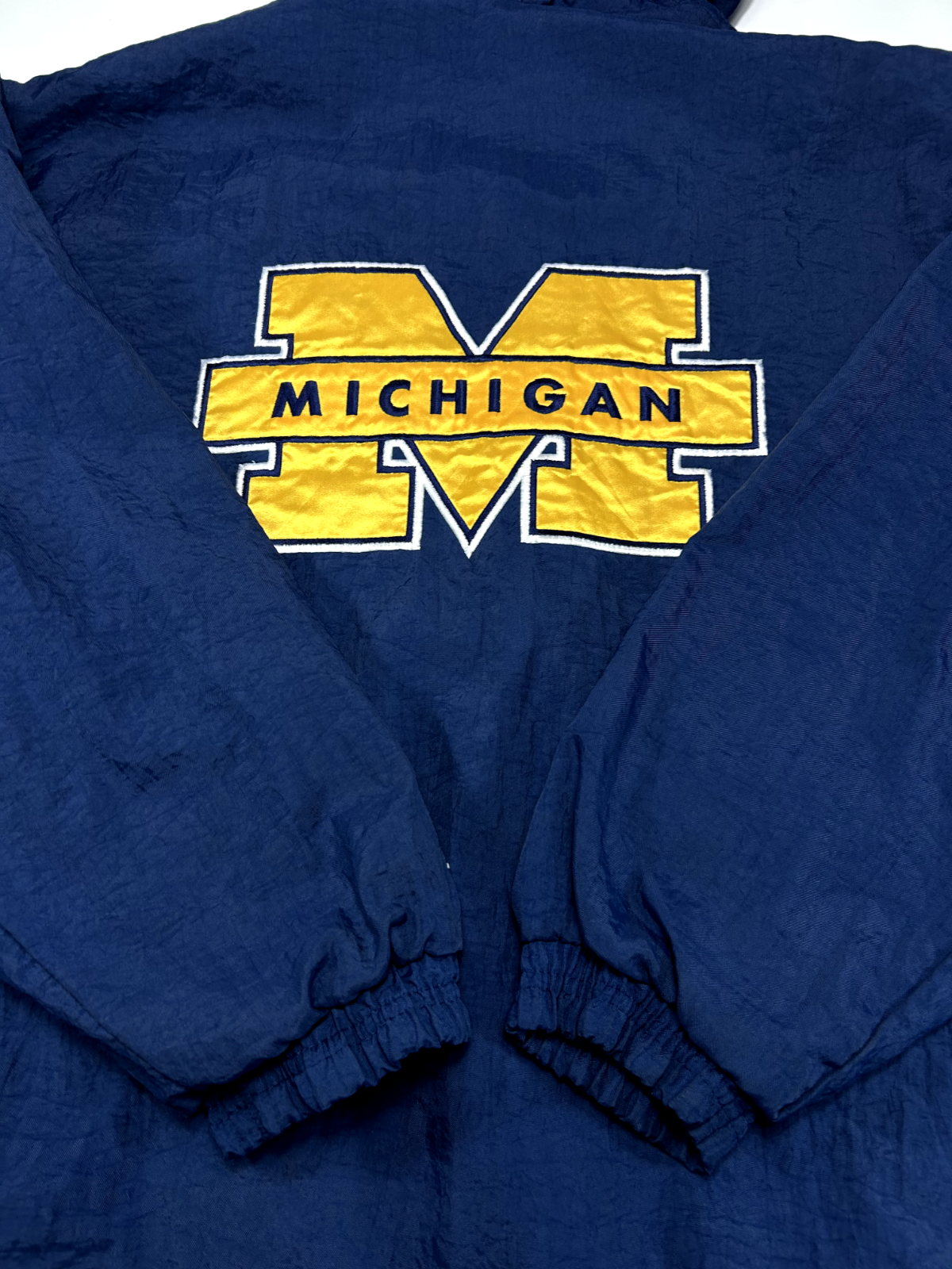 Vintage 90s Michigan Wolverines NCAA Insulated Pullover Starter Jacket Size Medium
