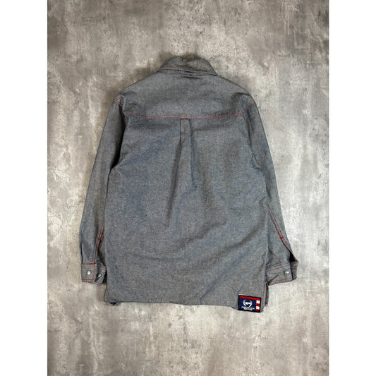 Vintage Y2K Phat Farm Denim Multi Pocket Light Wash Jacket Size Large