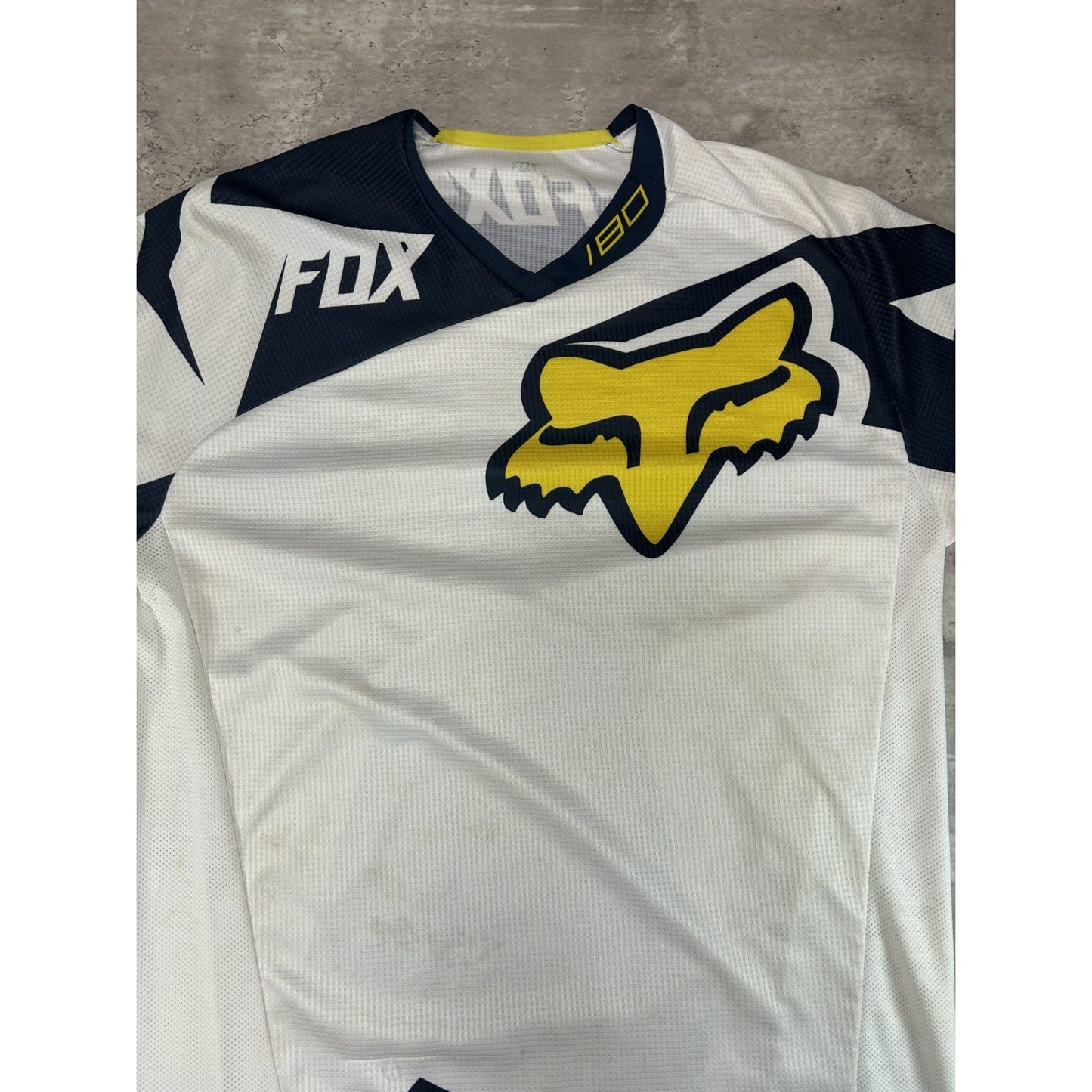 Fox 180 All Over Print Graphic Long Sleeve Motocross Jersey Size Medium White