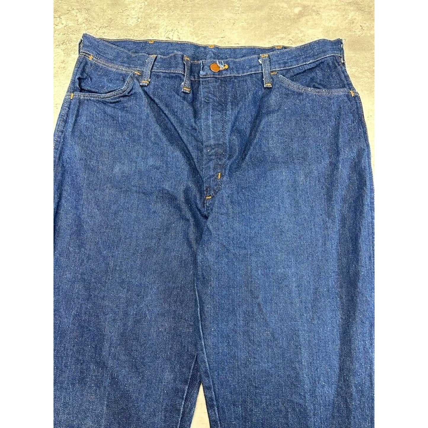 Vintage Wrangler Western Dark Wash Straight Leg Denim Pants Size 37 Blue