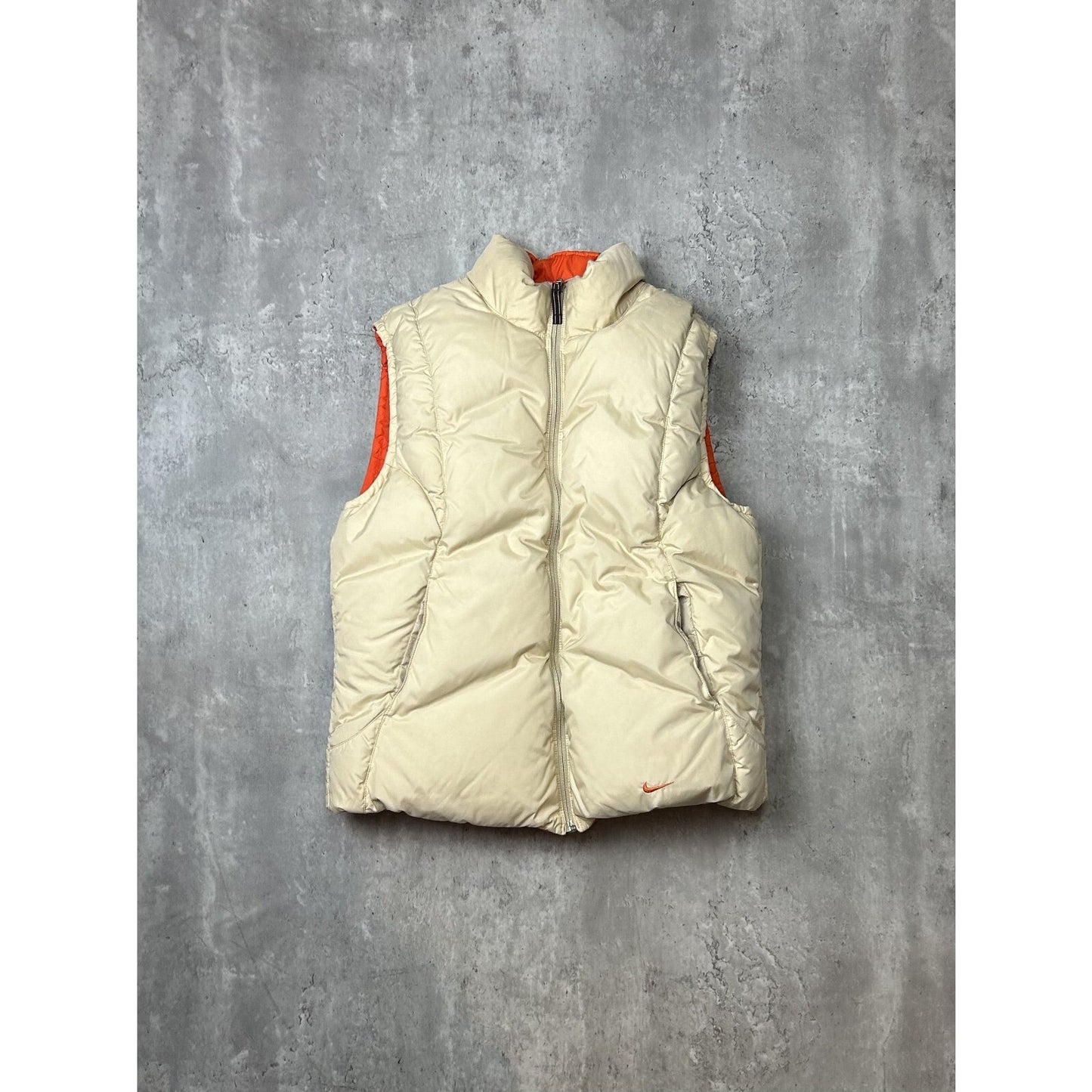 Vintage 2000s Nike Embroidered Swoosh Reversible Puffer Vest Size Small