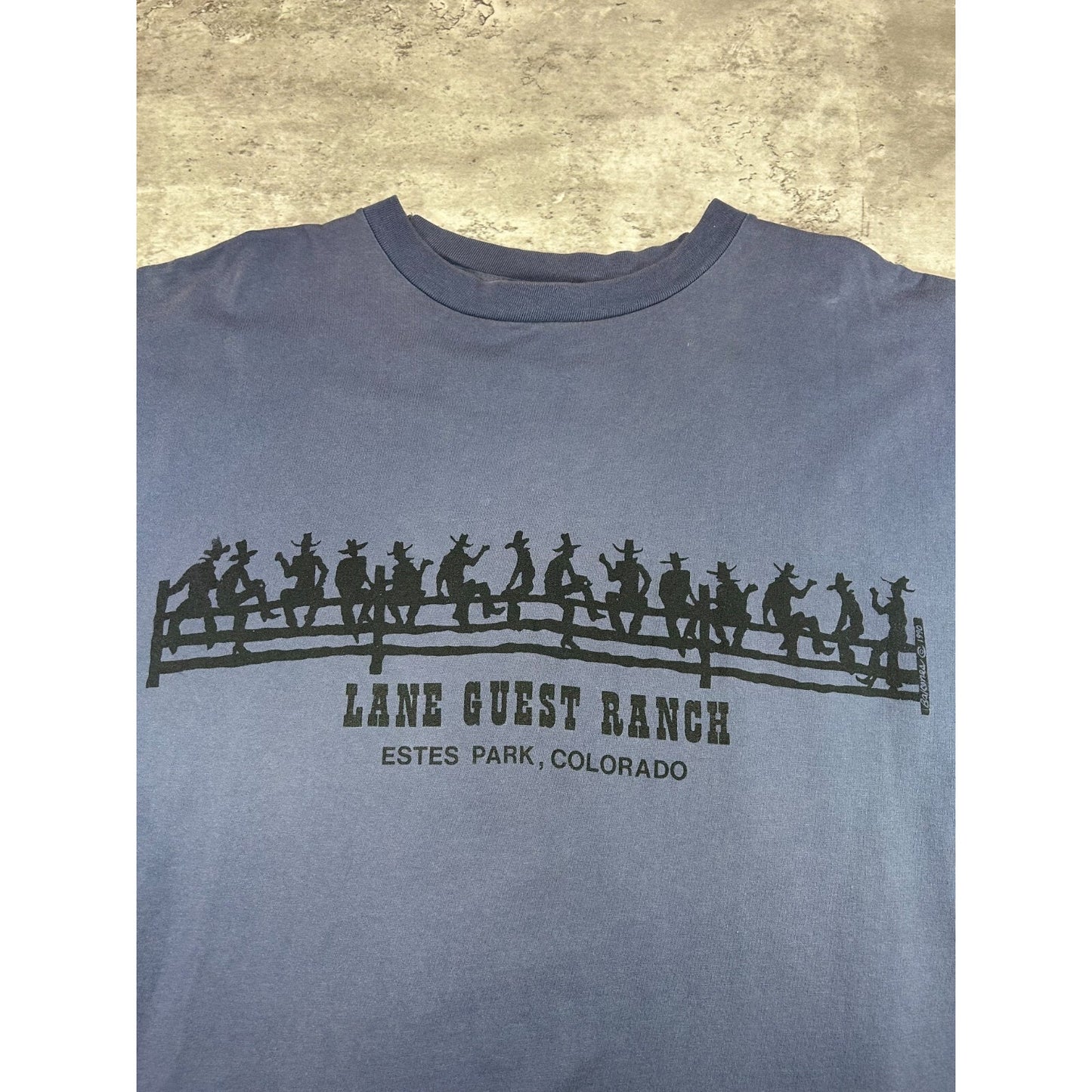 Vintage 1990s Lane Quest Ranch Cowboy Graphic Destination T-Shirt Size XL